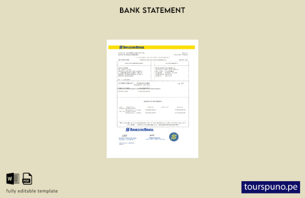 listo para imprimir plantilla de word   extracto bancario del Banco do Brasil de